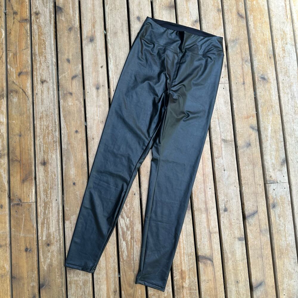 OFFLINE By Aerie Real Luxe High Waisted Wet Shine Leggings Black Womens Large L